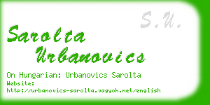 sarolta urbanovics business card